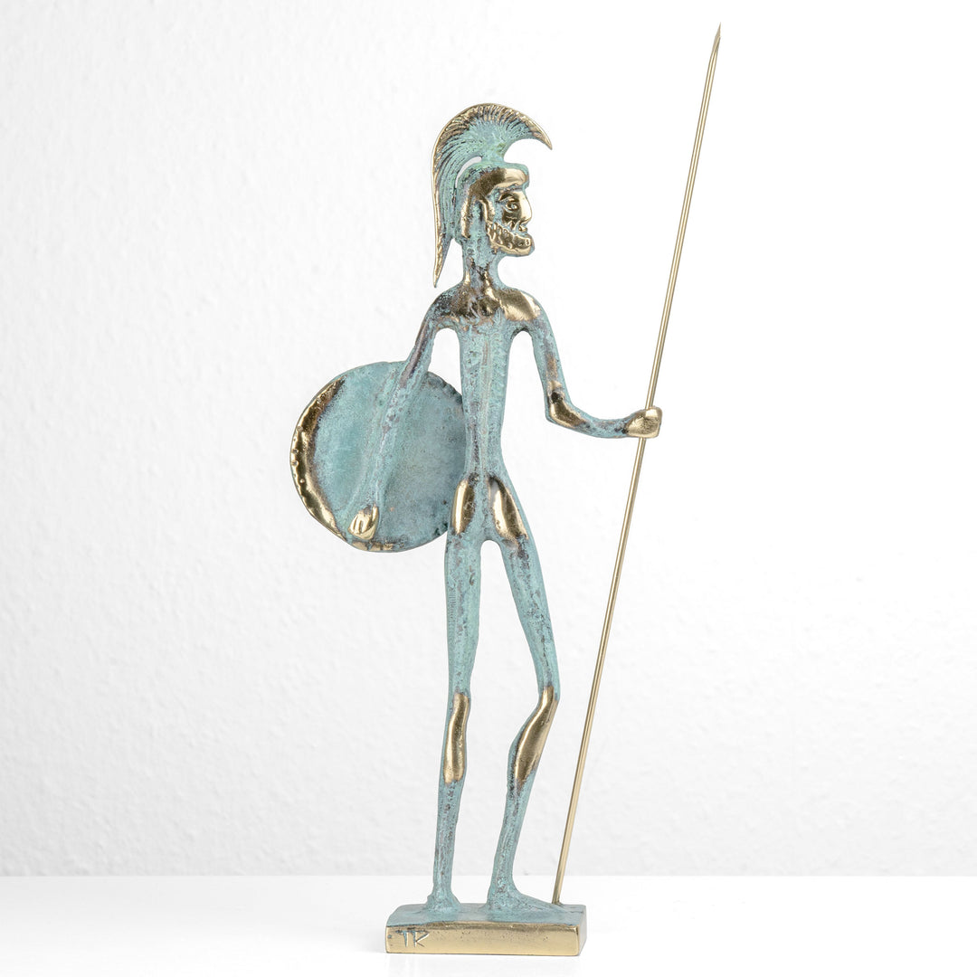 Achilles Statue — Griechischer Krieger mit Speer & Schild (Messingskulptur)