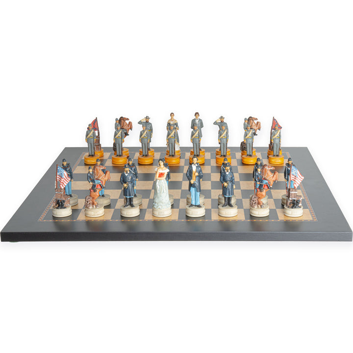 Schachfiguren-Set zum Thema Amerikanischer Bürgerkrieg
