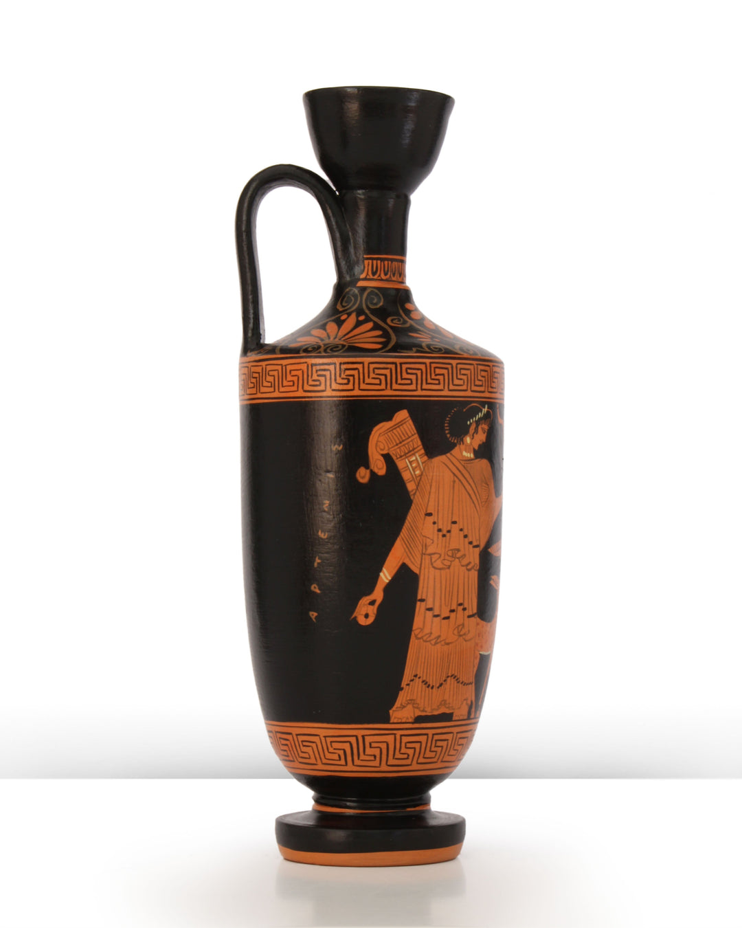 Antike griechische rotfigurige Lekythos Vase mit Artemis und Apollon