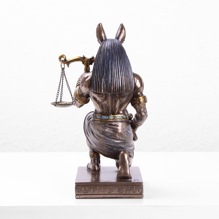 Anubis knieend mit Waage der Gerechtigkeit (Kaltguss-Bronze Skulptur)