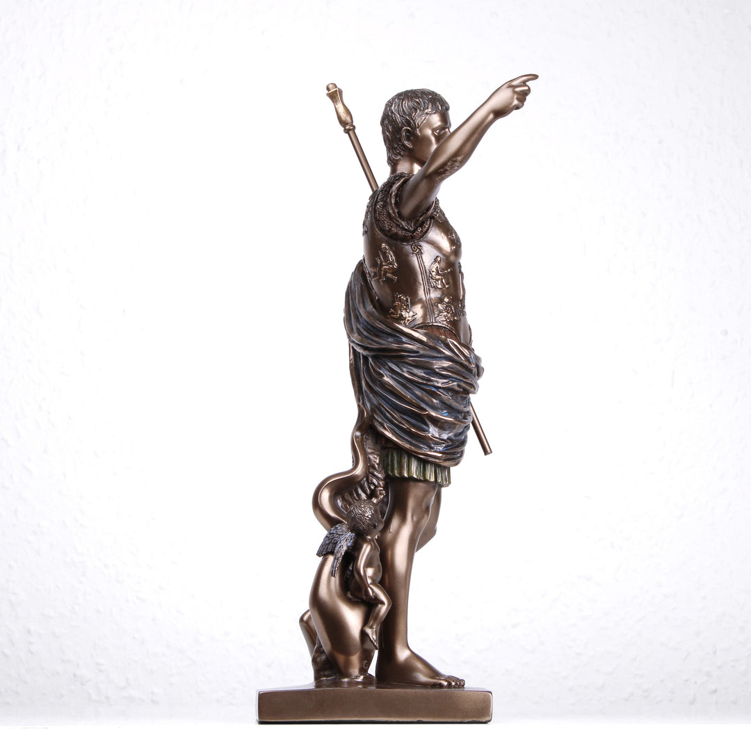 Augustus von Prima Porta (Bronzierte Skulptur aus Kunstharz)