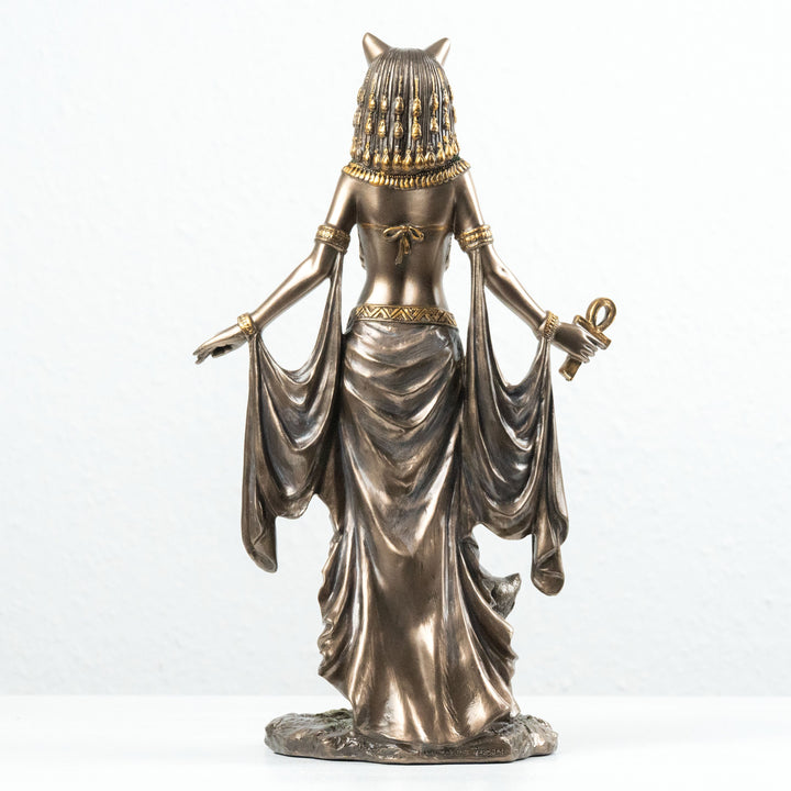 Bastet Statue Aegyptische Goettin der Fruchtbarkeit (Kaltguss-Bronze Skulptur)