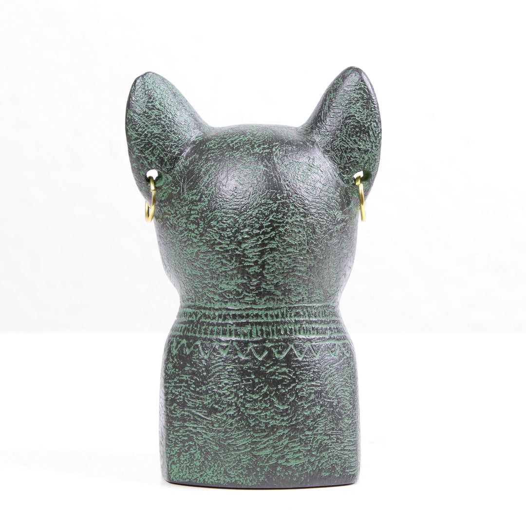 Bastet Statue – Bronzierte Ägyptische Skulptur aus Kunstharz