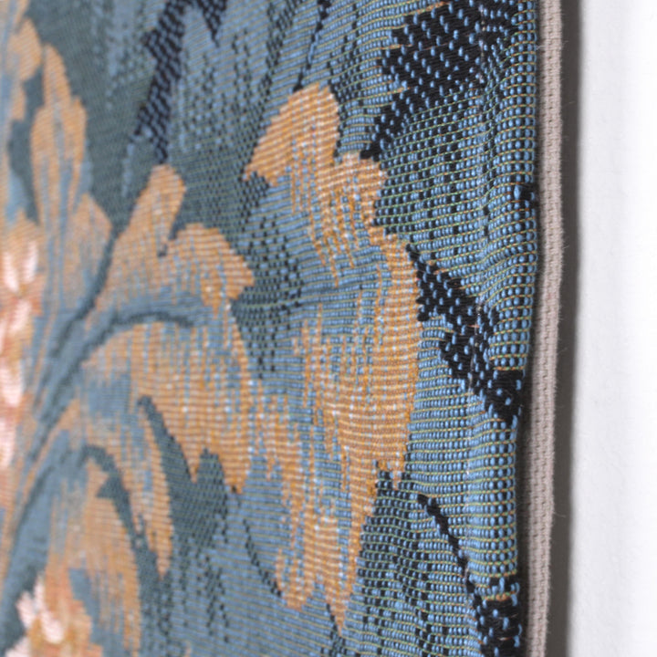 Grüner Gobelin Wandteppich – Vögel im Baum (Jacquard gewebt)