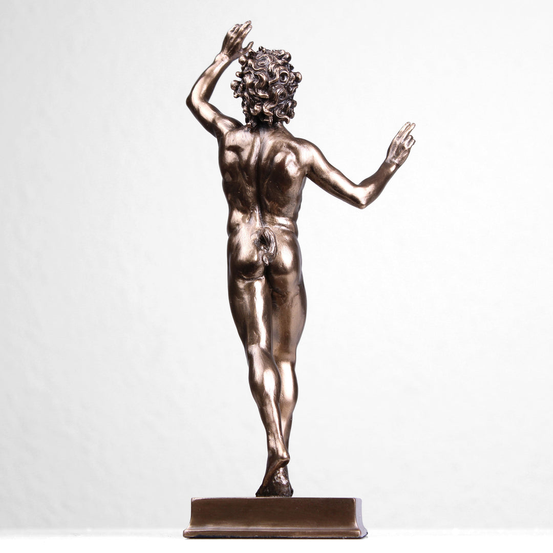 Tanzender Faun von Pompeji (Bronzierte Skulptur aus Kunstharz)