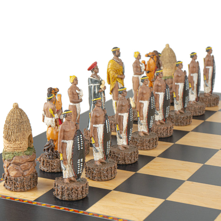Themenschachspiel Engländer vs Zulu