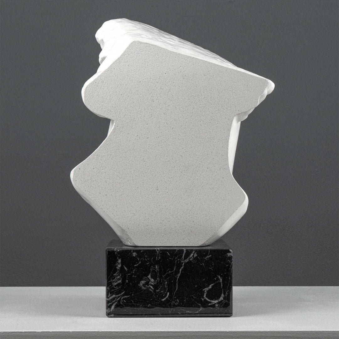 Apollo Bustenfragment Skulptur auf Schwarzem Marmorsockel (Kolossaler Kopf eines Jünglings)