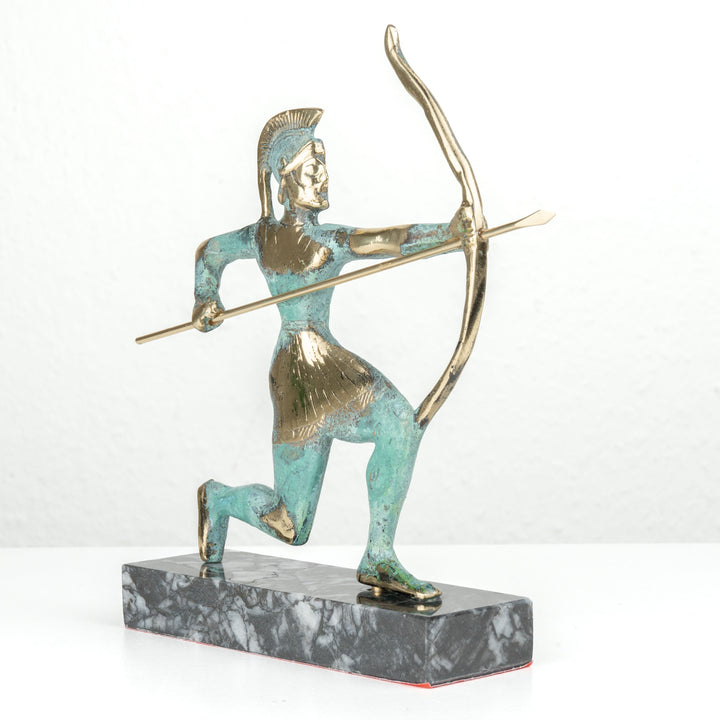 Griechischer Bogenschütze Statue — Krieger mit Bogen (Messingskulptur)
