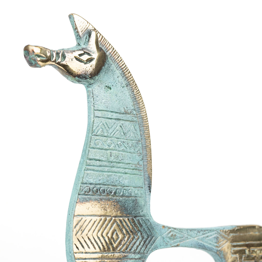 Griechisches geometrisches Pferd – Museumsinspiriert (Messing Skulptur)