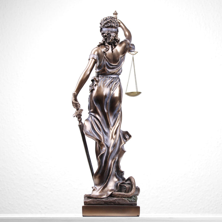 Justitia Skulptur der Themis (Bronzierte Skulptur aus Kunstharz)