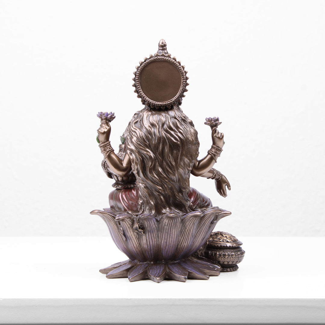 Lakshmi Indische Goettin Statue (Kaltguss-Bronze Skulptur)