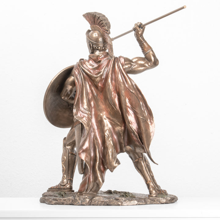 Leonidas Griechischer Krieger Skulptur – Held von Thermopylen (Gross, Bronzierte Skulptur aus Kunstharz)