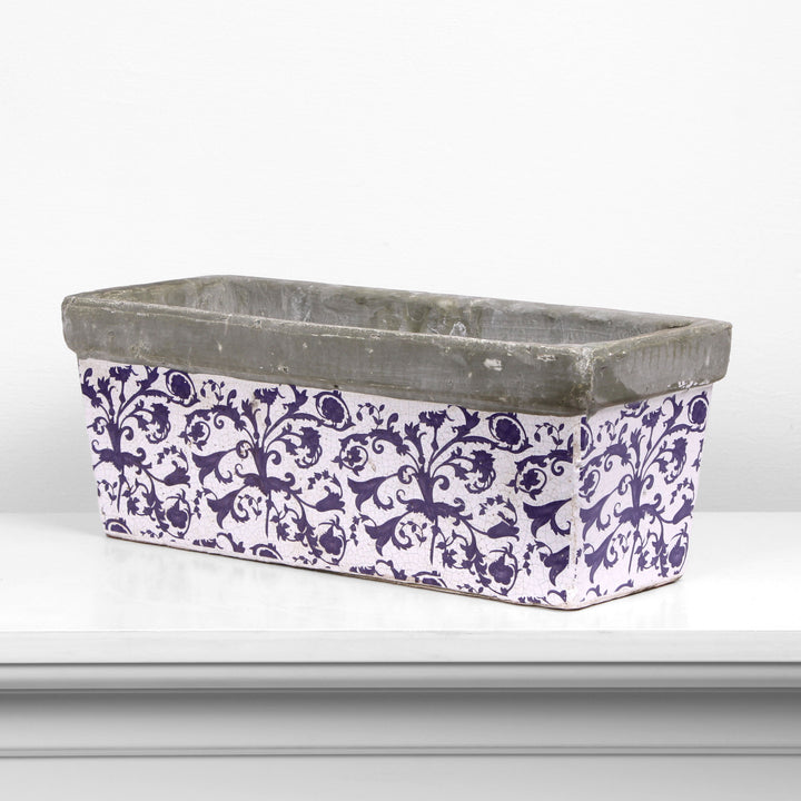 Mediterraner Rechteckiger Blauer Pflanztopf