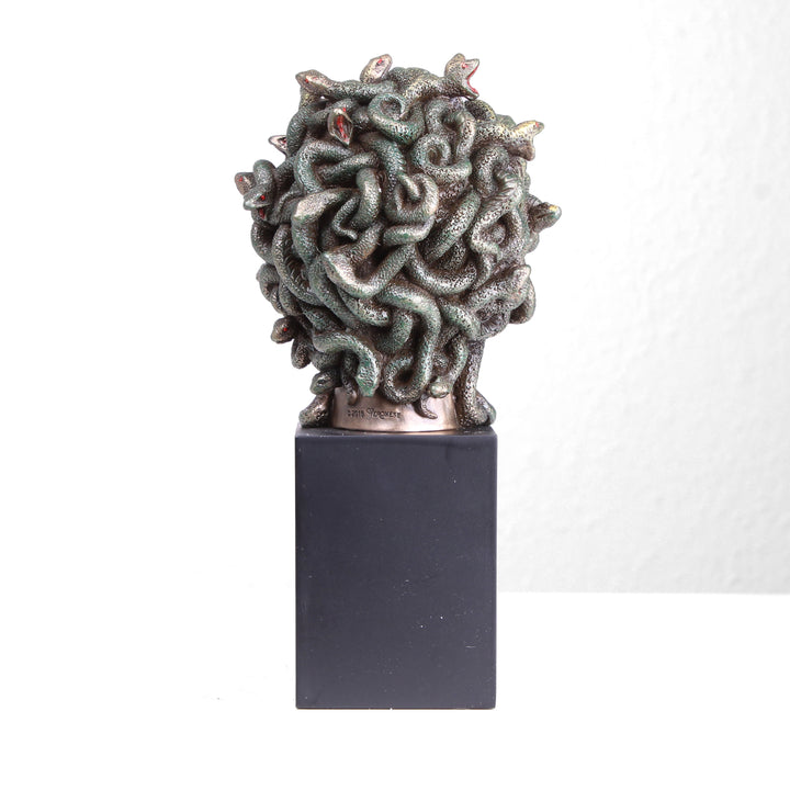 Medusa Kopf (Bronzierte Skulptur aus Kunstharz)