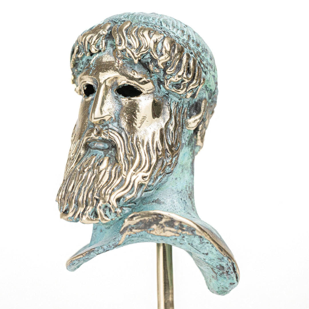 Poseidon Buste – Gott des Meeres (Messing Skulptur)