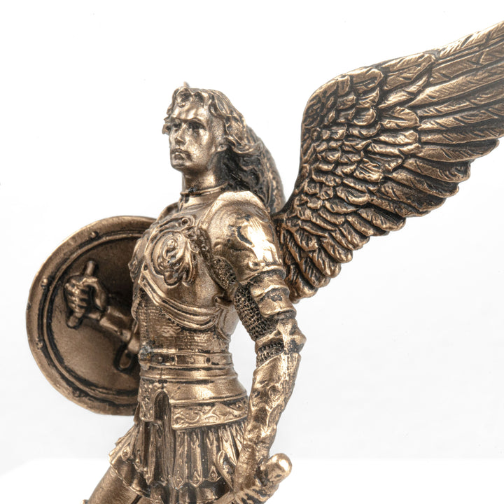 Heiliger-Michael-Erzengel-Figur – Verteidiger des Himmels (kleine Statue aus Kaltgussbronze)