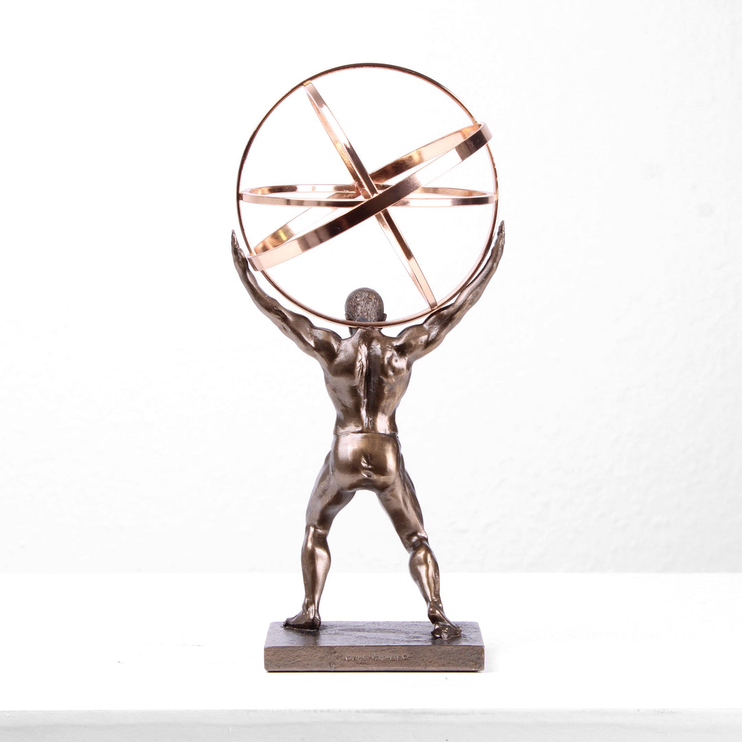Atlas Skulptur (Bronzierte Skulptur aus Kunstharz)