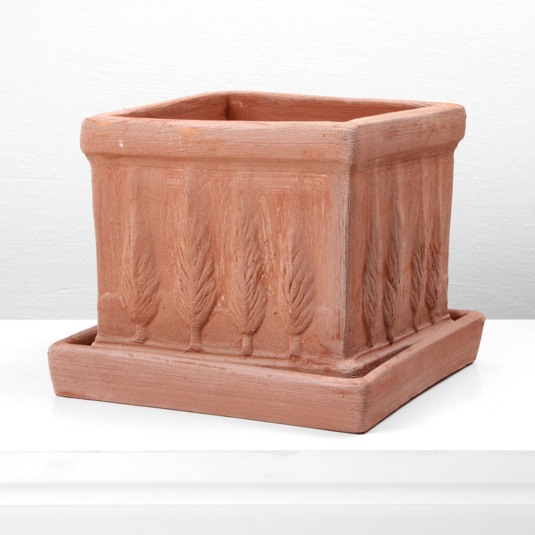 Kleine Quadratische Terrakotta Vase