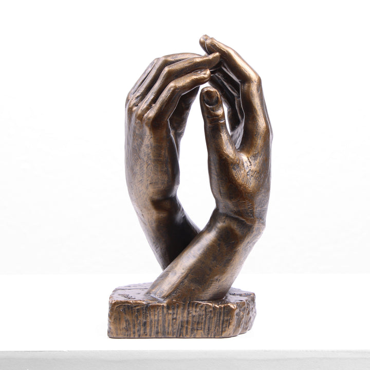 Die Kathedralen-Hand Statue von Rodin (Bronzierte Skulptur aus Kunstharz)