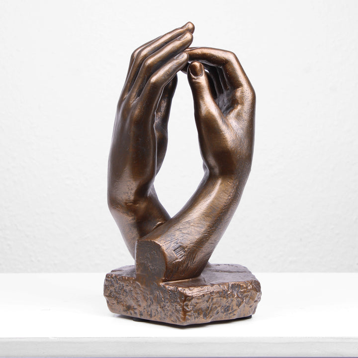 Die Kathedralen-Hand Statue von Rodin (Bronzierte Skulptur aus Kunstharz) – Groß