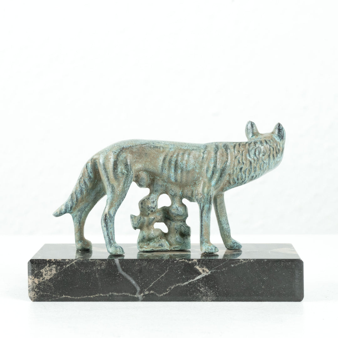 Römische Wölfin Statue (Bronze) mit Romulus und Remus
