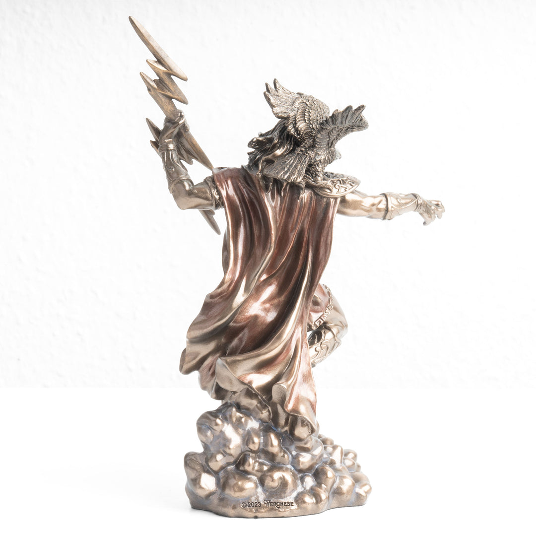 Zeus Griechischer Gott Statue – König des Olymps (Bronzierte Skulptur aus Kunstharz)