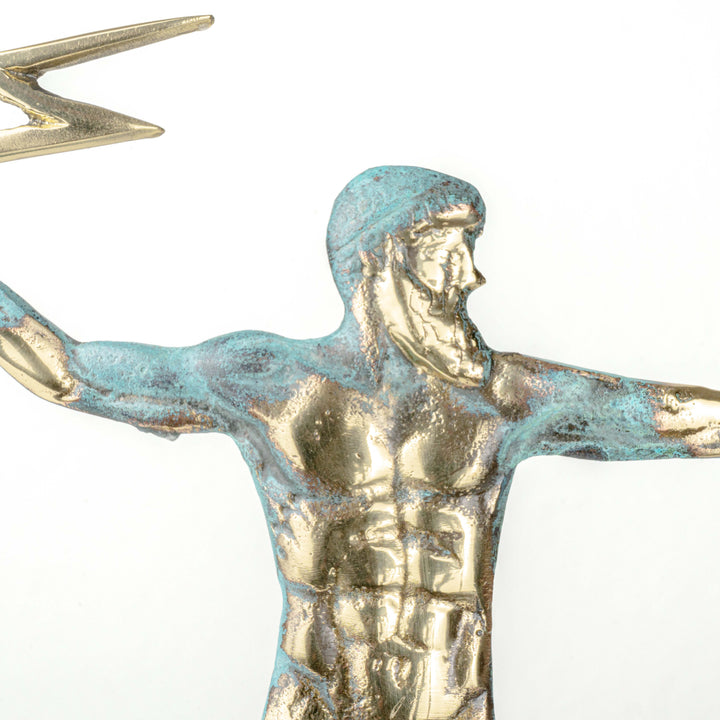 Zeus Statue — Griechischer Gott des Himmels mit Blitz (Messingskulptur)