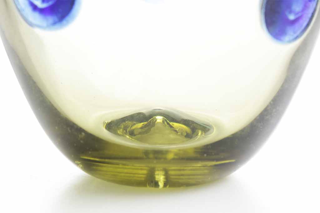 Römischer Glasbecher mit blauen Punkten im Set von 2