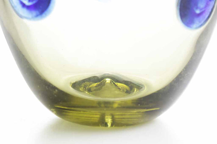 Römischer Glasbecher mit blauen Punkten im Set von 2