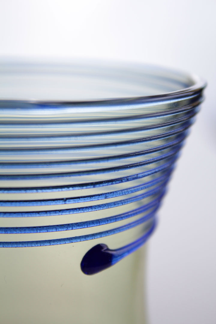 Römischer Glaspokal mit blauen Streifen im Set von 2