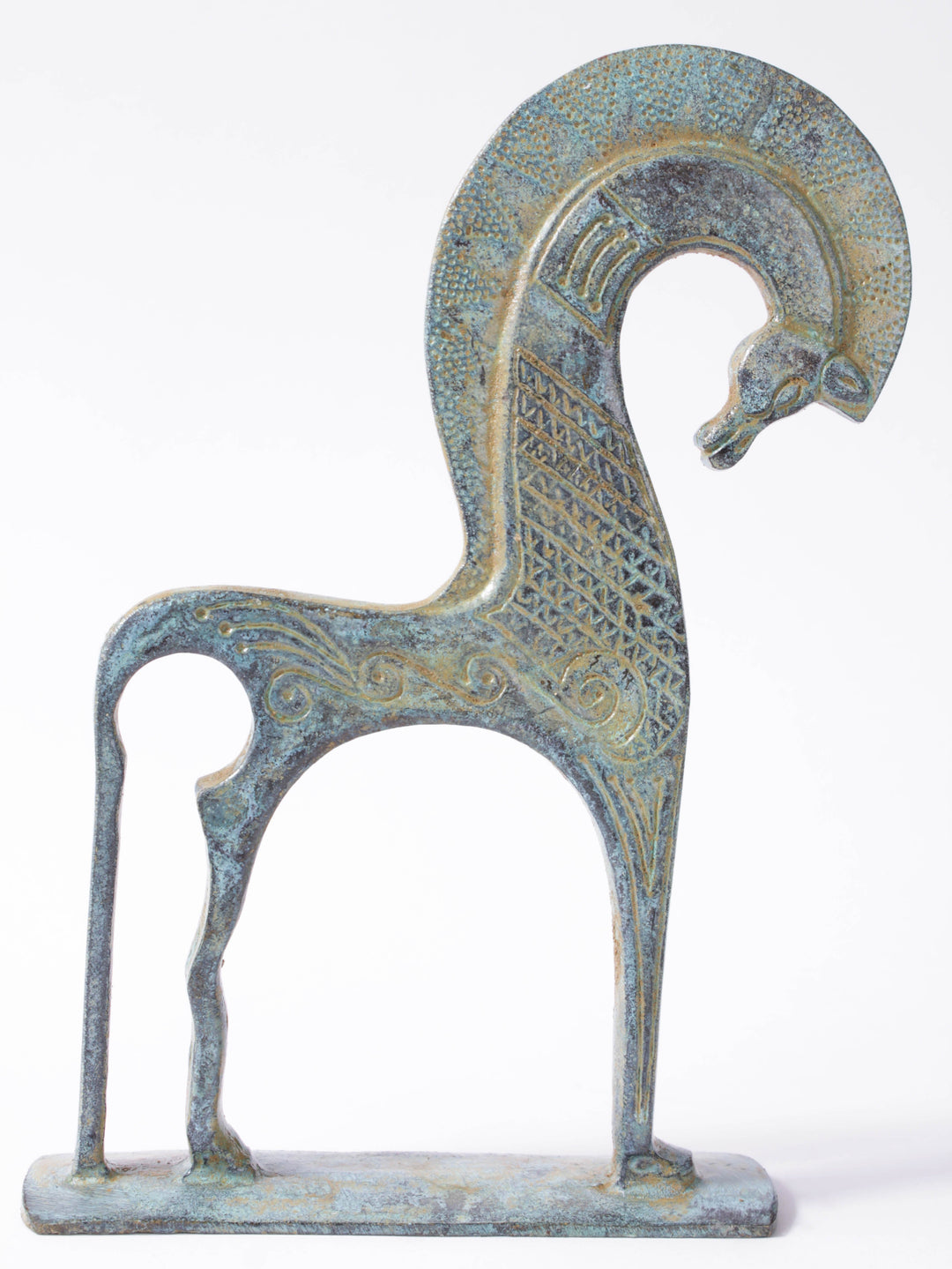Griechisches Pferd Statue (Bronzefarben, Klein)