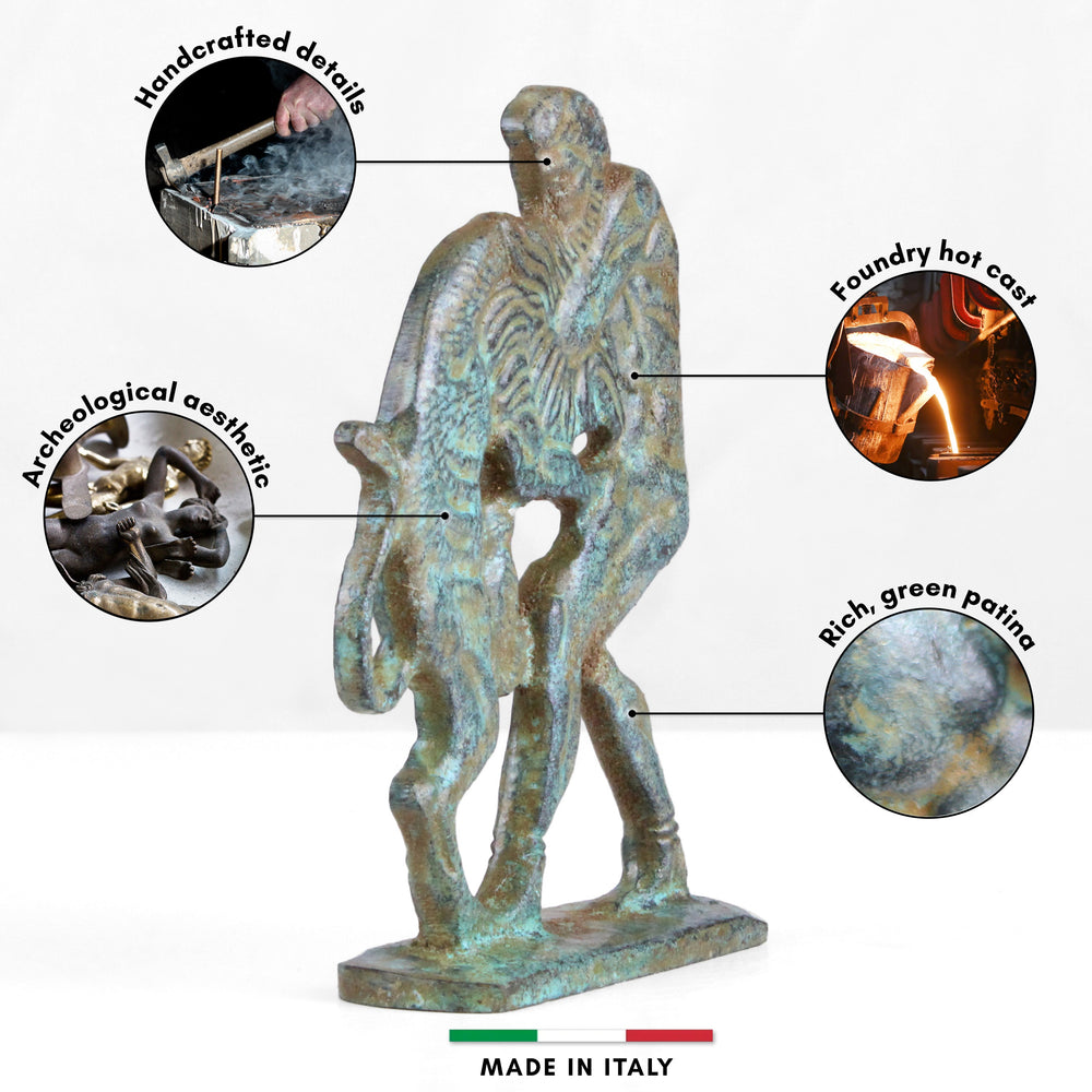 Herkules Statue (Bronze, Klein) – Kampf mit dem Nemeischen Löwen