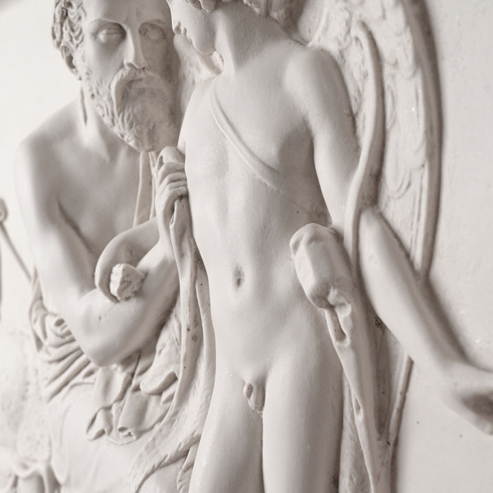 Relief Amor wird von Anakreon empfangen