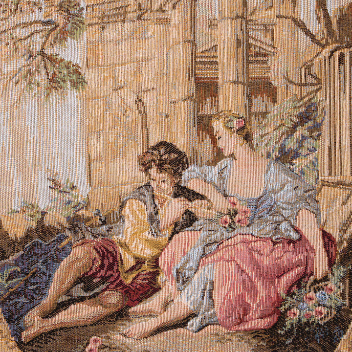 Sérénade – Gobelin Wandteppich (Jacquard gewebt) – Cremefarbener Hintergrund – Klein