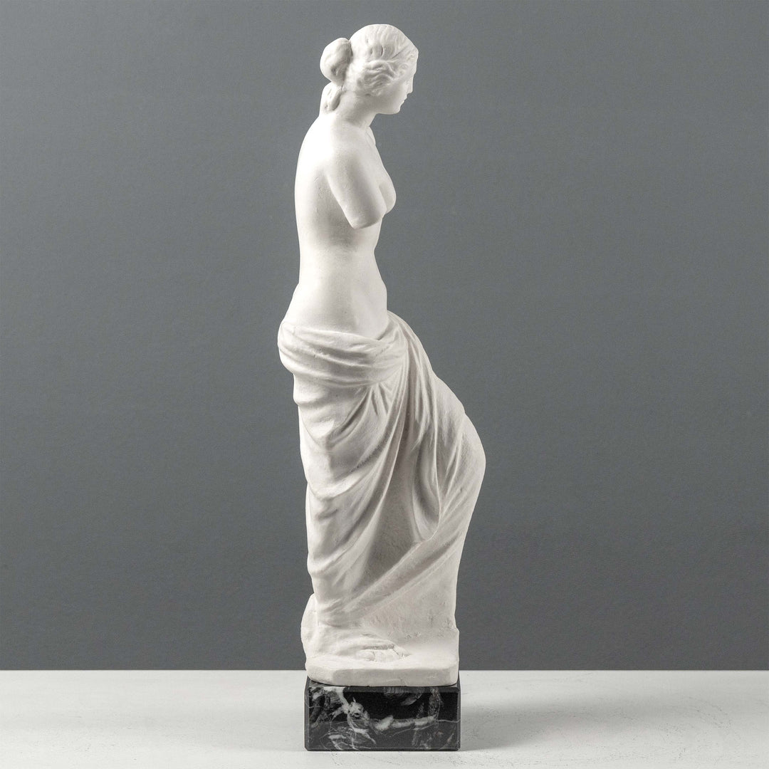 Venus von Milo Büste mit schwarzem Marmorsockel