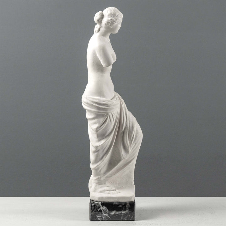 Venus von Milo Büste mit schwarzem Marmorsockel