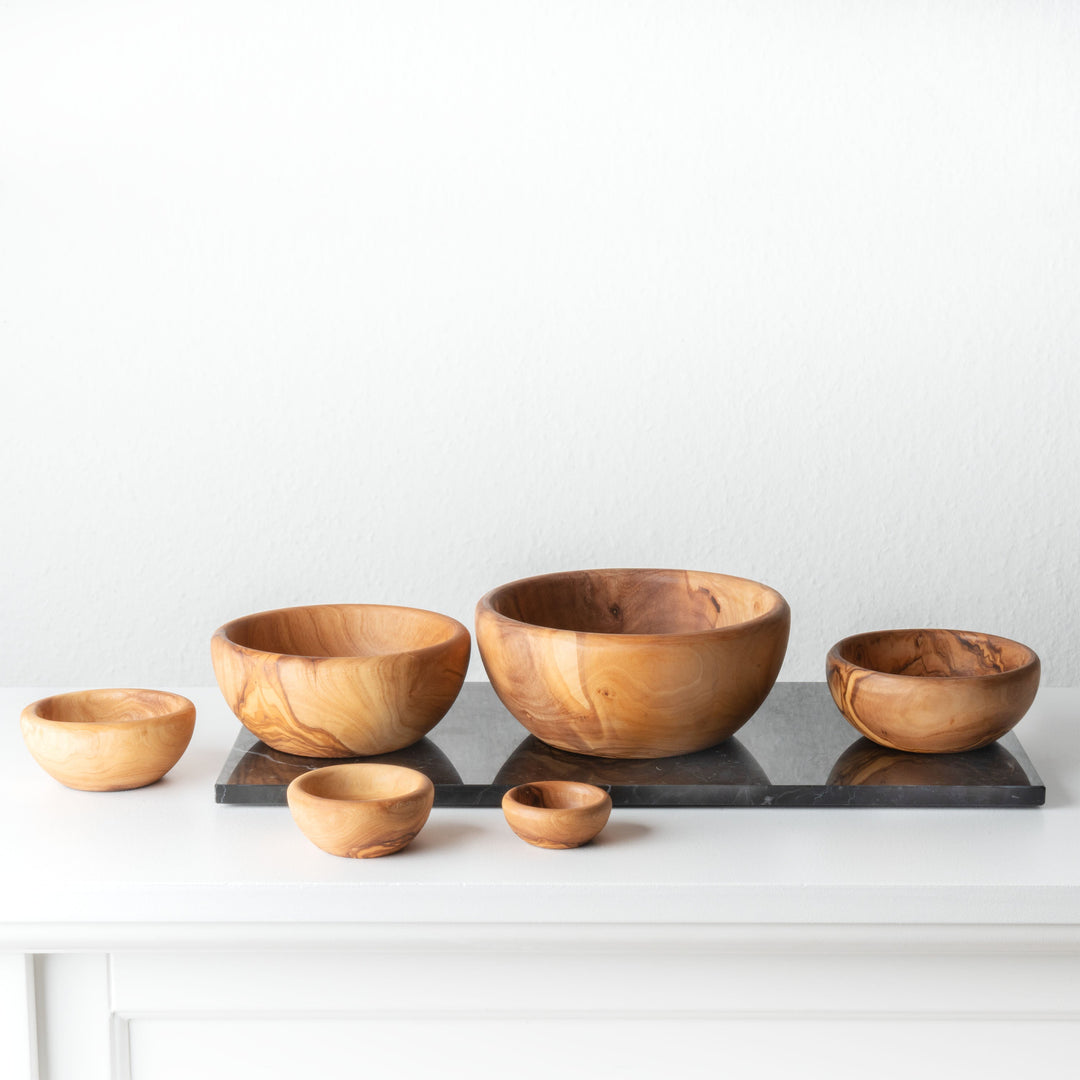 Handgefertigtes Olivenholz-Schalenset (6-teilig)