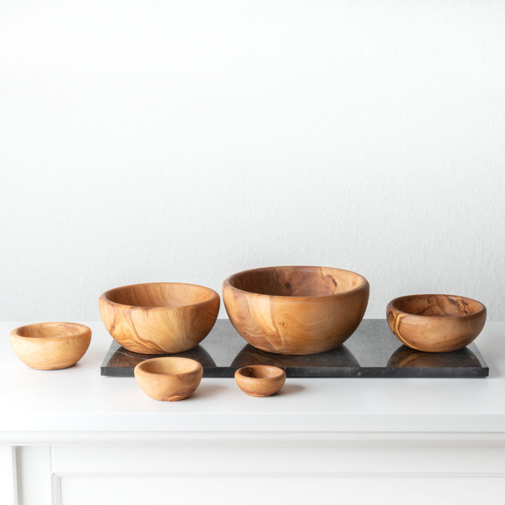 Handgefertigtes Olivenholz-Schalenset (6-teilig)