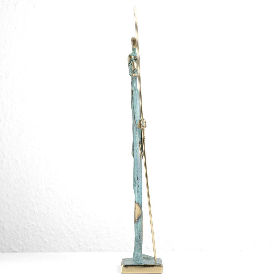 Achilles Statue — Griechischer Krieger mit Speer & Schild (Messingskulptur)