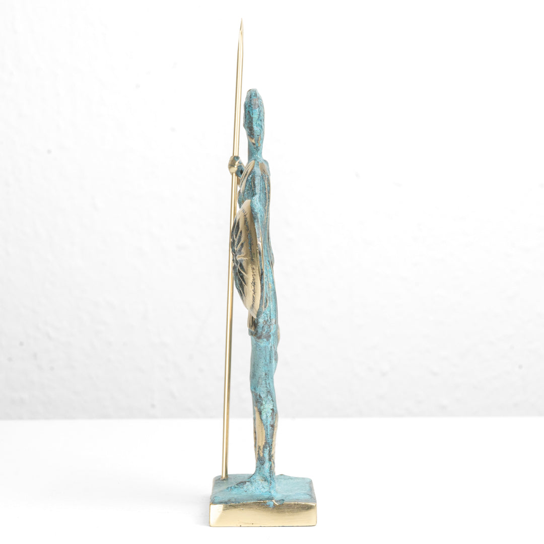 Alexander der Große Statue — Krieger mit Speer & Schild (Messingskulptur)