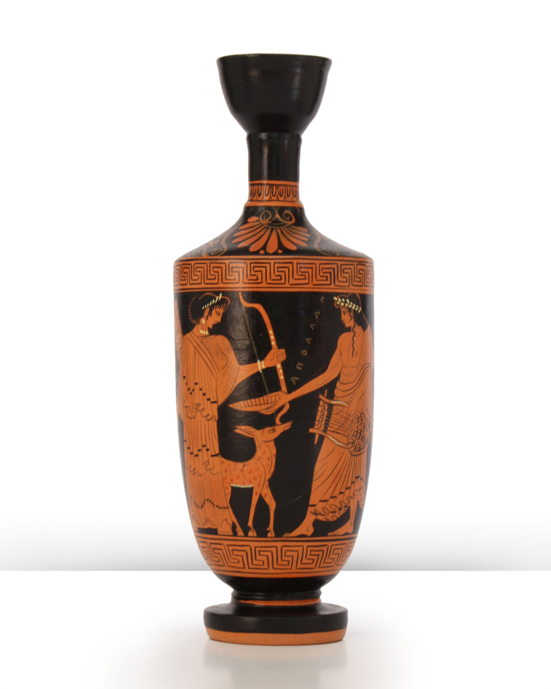 Antike griechische rotfigurige Lekythos Vase mit Artemis und Apollon