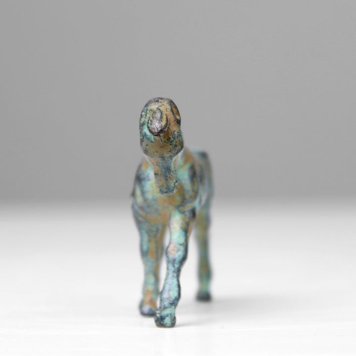 Fohlen Statue (Grüne Bronze) – Junges Pferd