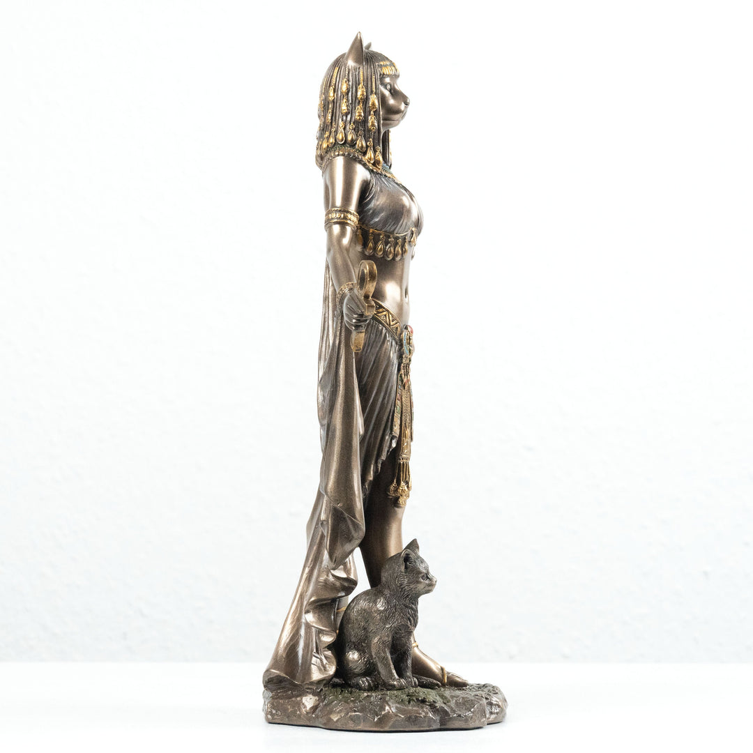 Bastet Statue Aegyptische Goettin der Fruchtbarkeit (Kaltguss-Bronze Skulptur)