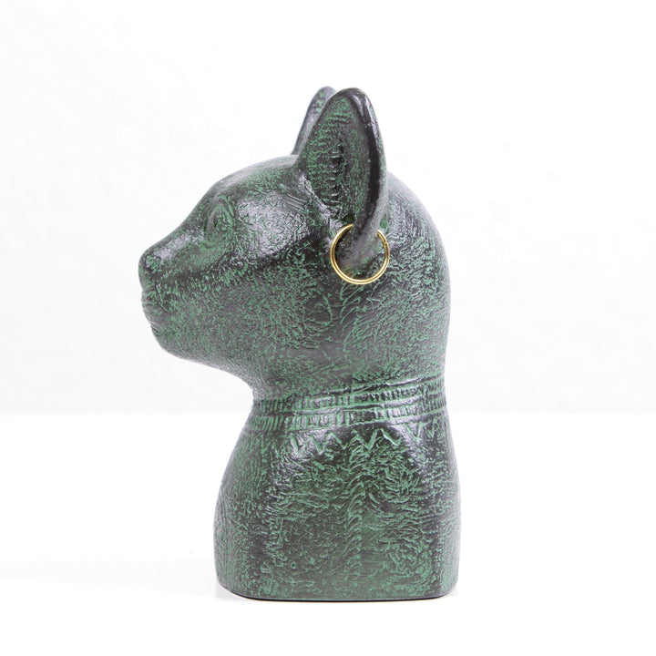 Bastet Statue – Bronzierte Ägyptische Skulptur aus Kunstharz