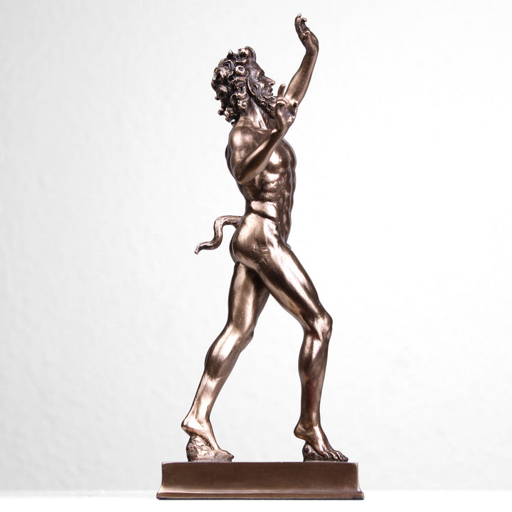 Tanzender Faun von Pompeji (Bronzierte Skulptur aus Kunstharz)