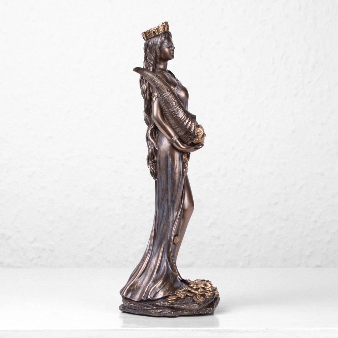 Fortuna Göttin des Glücks (Bronzierte Skulptur aus Kunstharz)