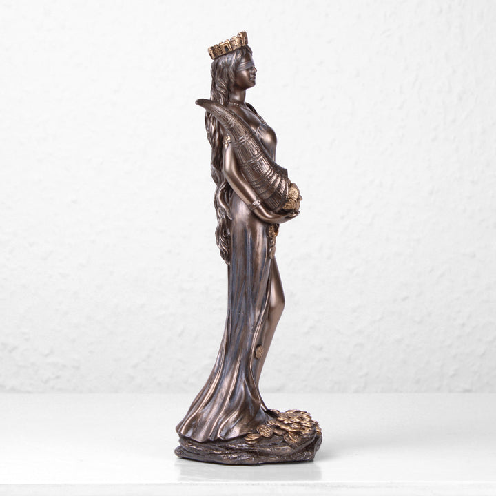Fortuna Göttin des Glücks (Bronzierte Skulptur aus Kunstharz)