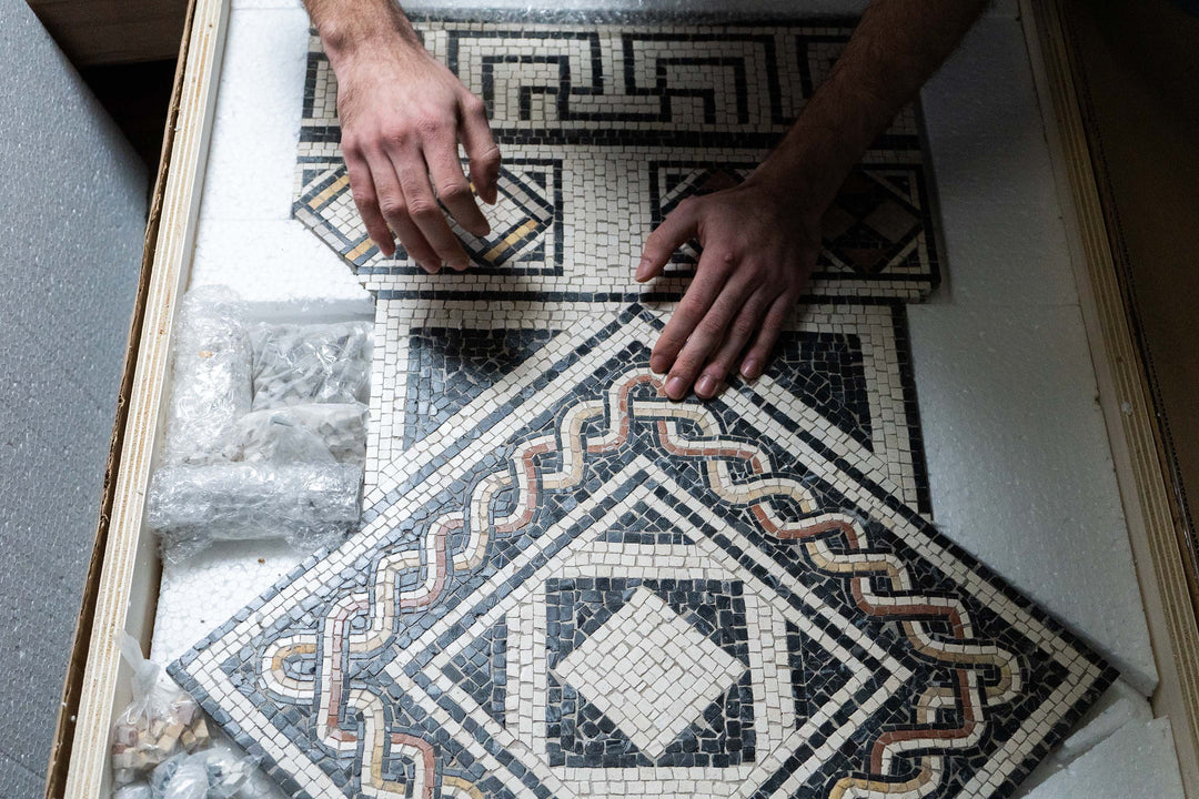 Geometrischer Teppich Marmor-Mosaik