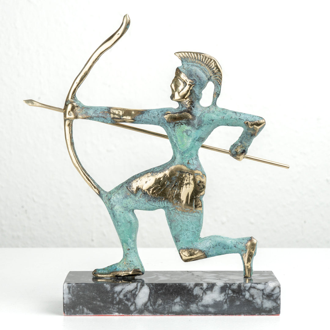 Griechischer Bogenschütze Statue — Krieger mit Bogen (Messingskulptur)