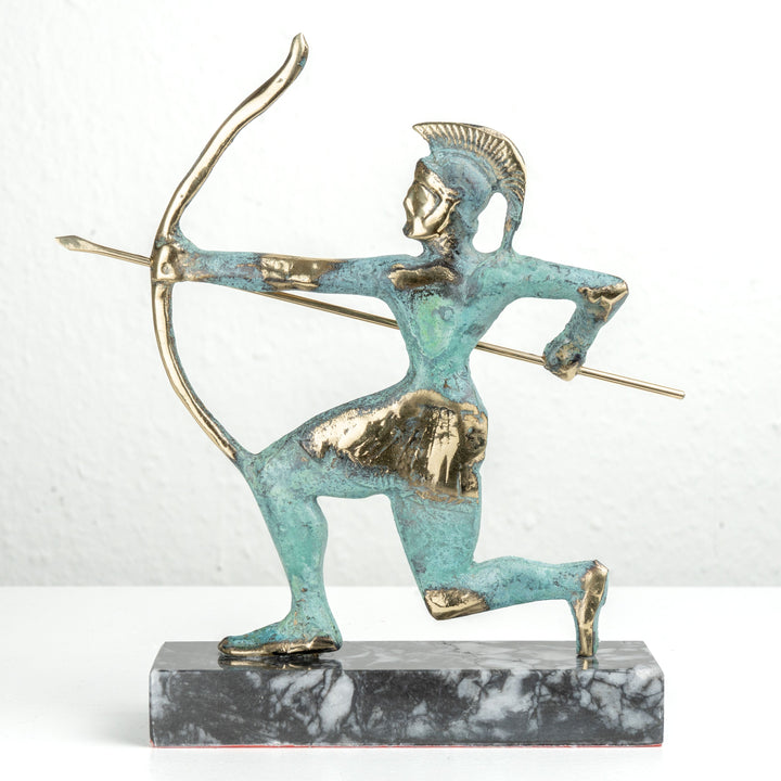 Griechischer Bogenschütze Statue — Krieger mit Bogen (Messingskulptur)